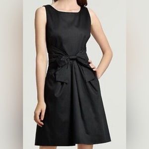 Kate Spade Women’s Jillian Dress Sz 2 Bow Solid Black Cotton Blend Sleeveless
